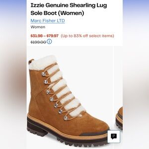Marc Fisher Lug sole Shearling Boots